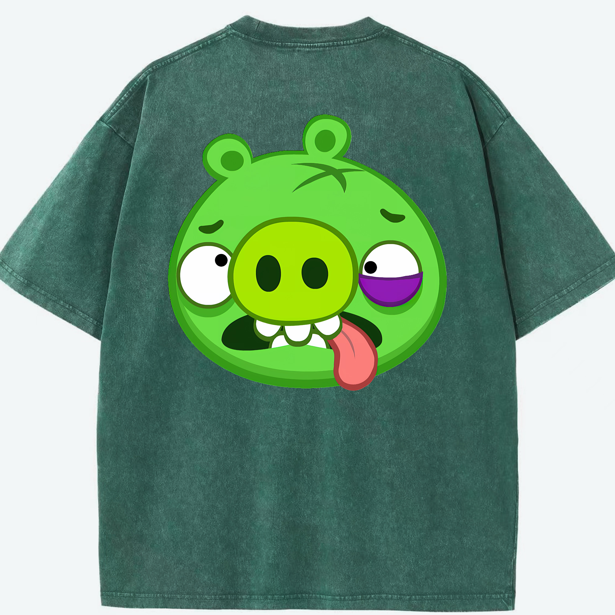 （画像用） Angry Birds アングリーバード 綿100% ヴィンテージ風 半袖Tシャツ（背面プリント）